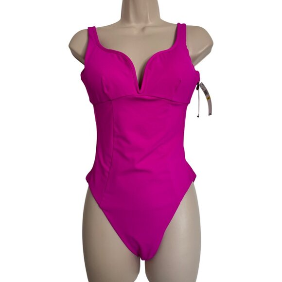 Becca Pink One Piece Size Medium NWT Size Medium Padded Tie Back $138 - Picture 4 of 16